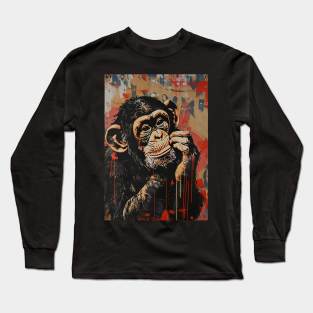 Banksy Graffiti monkey Long Sleeve T-Shirt